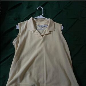 Christopher & Banks Sleeveless Yellow Polo Top